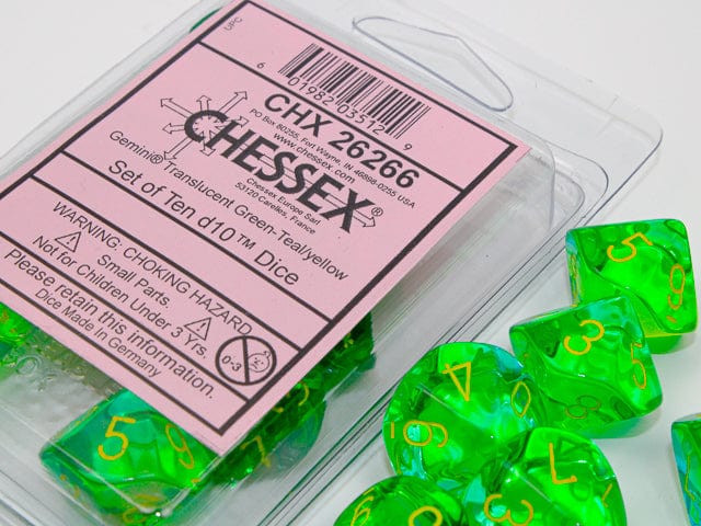 Translucent Green d10 - Image 2
