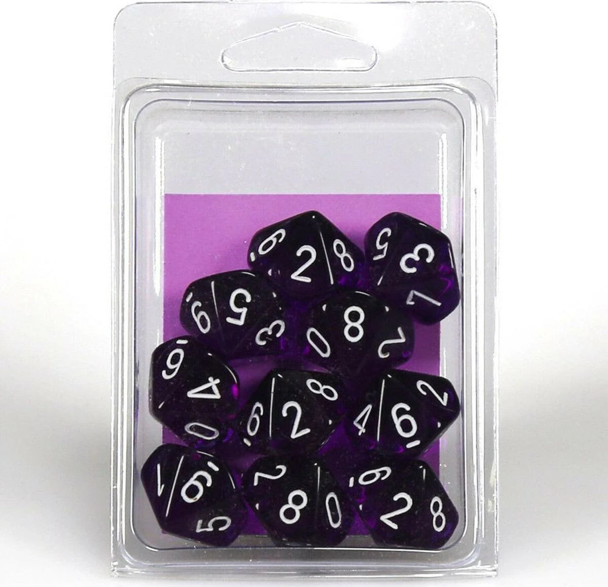 Translucent Purple/white D10 Set - Image 2
