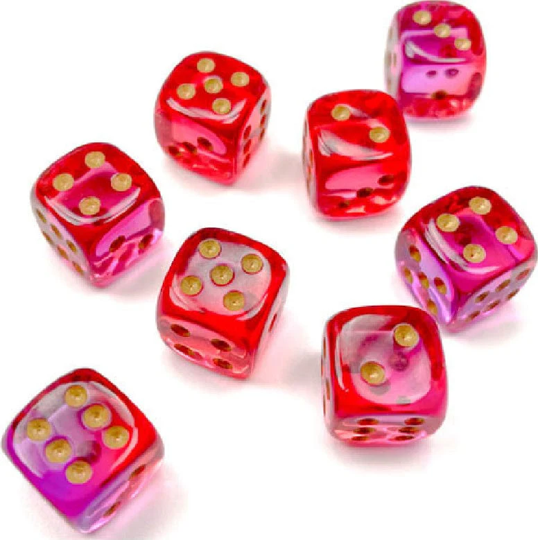 Gemini® 12mm D6 Translucent Red-Violet/gold Dice Block™ (36 dice) - Image 6