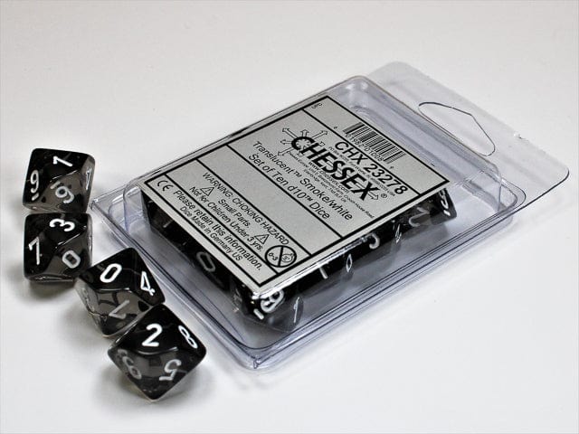 Translucent Smoke White d10 set - Image 2