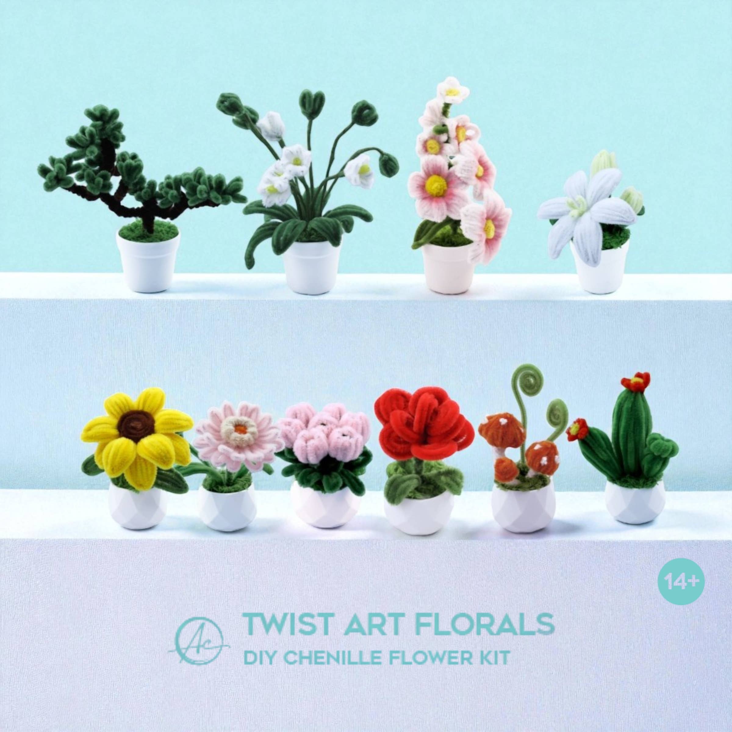 Tulips Twist Art Floral DIY Kit – Chenille Flower Craft - Image 5