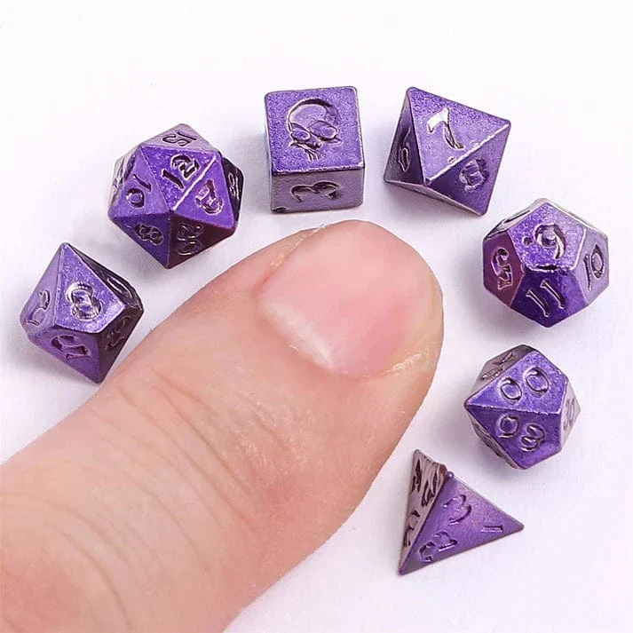 Unseelie Mini Metal RPG Dice Set - Purple - Image 3