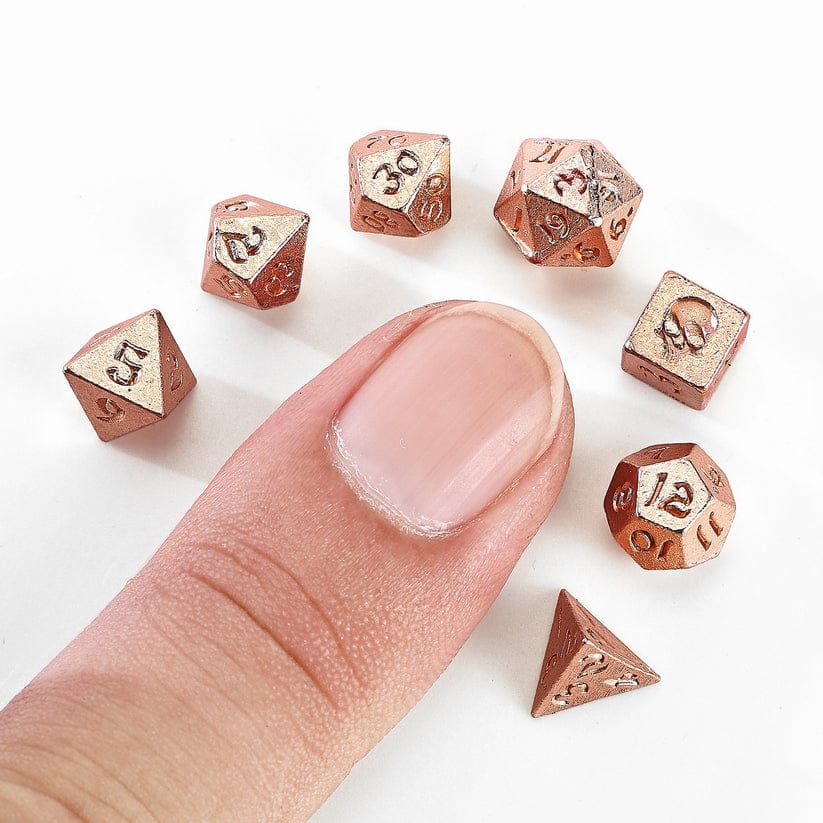 Unseelie Mini Metal RPG Dice Set - Rose Gold