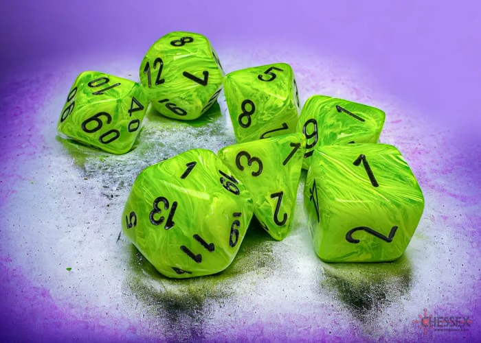 Vortex® Mega-hedral™ Bright Green/black 7-Die Set