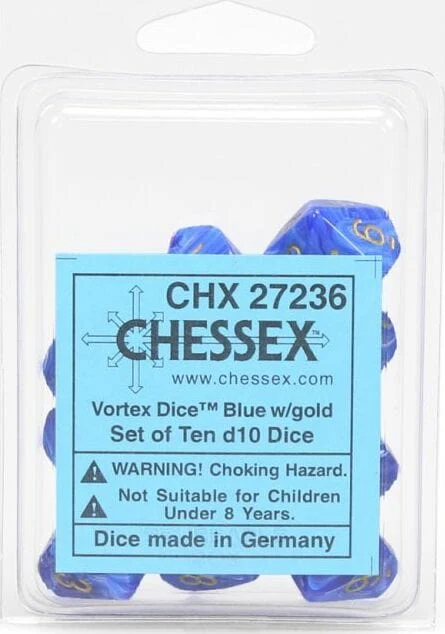 Vortex Blue Gold d10 set - Image 2