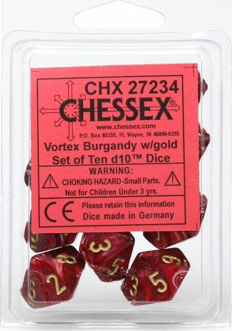 Vortex Burgundy d10 Set - Image 2