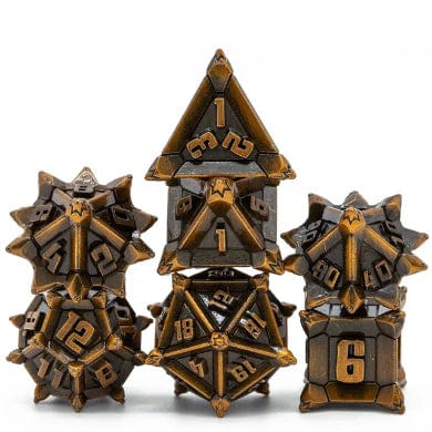 WARRIOR'S FLAIL: GOLDEN - METAL RPG DICE SET - Image 2