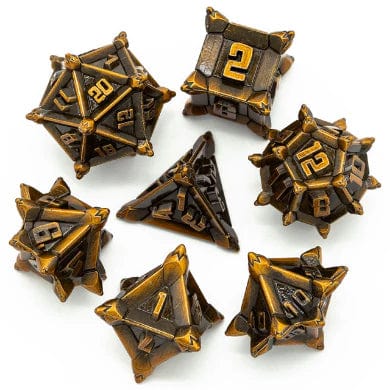 WARRIOR'S FLAIL: GOLDEN - METAL RPG DICE SET - Image 3