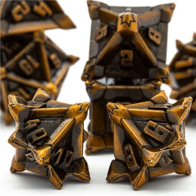 WARRIOR'S FLAIL: GOLDEN - METAL RPG DICE SET - Image 4