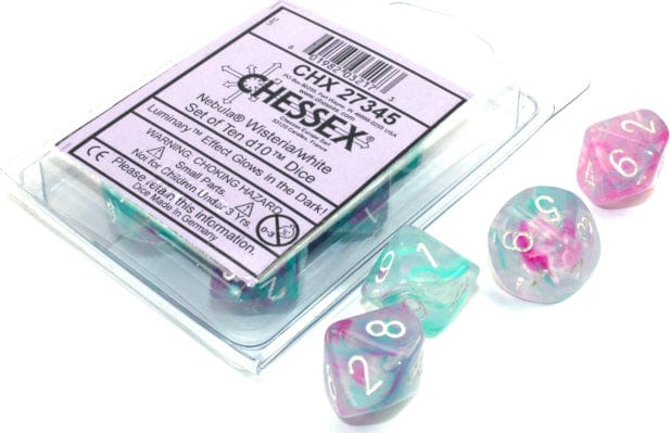 Nebula® Polyhedral Wisteria/white Luminary™ D10 Set - Image 5